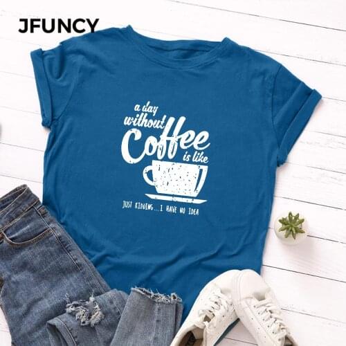 JFUNCY Plus Size S-5XL Women T-shirts Female Short Sleeve Tee Tops Letter Print Woman Casual Tshirt 2020 Summer Cotton T Shirt