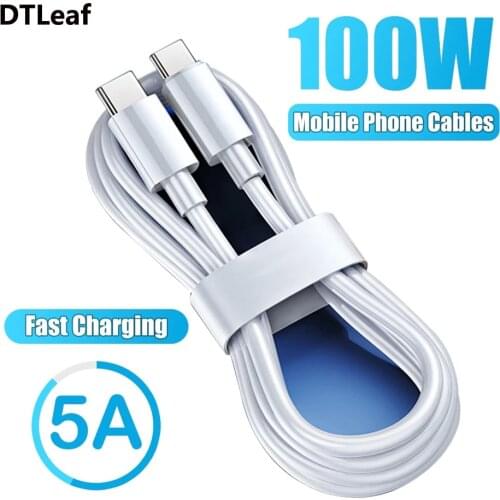 100W USB C To USB Type C Cable USBC PD Fast Charger Cord USB-C Type-c Cable For Xiaomi note 10 Samsung s21 Huawei Macbook iPad