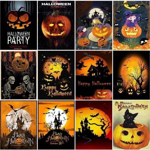 EverShine Diamond Painting Full Square Halloween Picture Rhinestones Diamond Embroidery Cartoon Cross Stitch Home Decor Wall Art