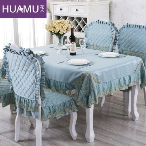 Grade Classical Top exquisite Satin dining table cloth chair covers cushion chair cover rustic lace cloth set tablecloths