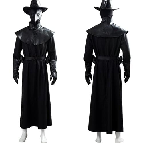 Steampunk Plague Doctor Cosplay Costume Brird Mask Cape Hat Set Holloween Carnival Outfits