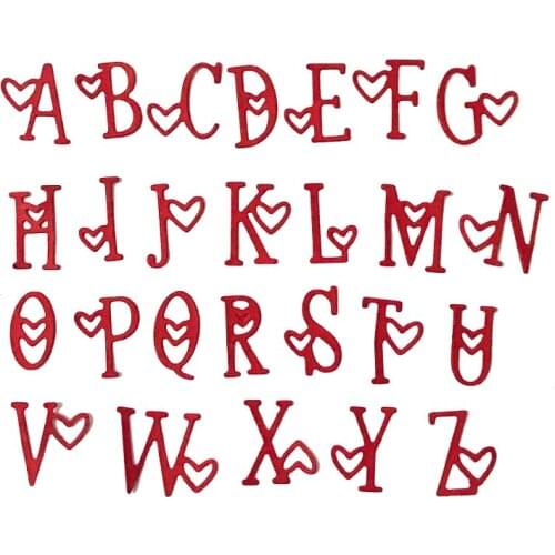 Heart shaped uppercase English letters Metal Cutting Dies Decoration Scrapbooking Embossing Paper Craft Mould Punch Stencils