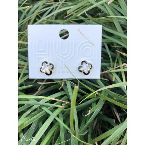 S925 Silver Ear Needle Stud Earring Minimalist Fresh Water Shell Corss Brass14kGold South Korea Jewelry for Women HYACINTH 2021