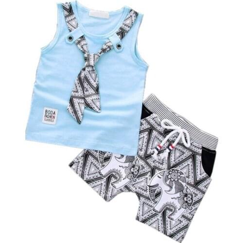 Fashion Children Solid Clothing Boys Girls T Shirt Shorts Novelty Cotton Vest Baby Casual Clothes Summer Kids Print Sport Suits