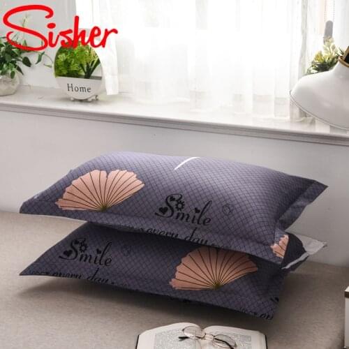 Nodic Leaf Printed 48 x 74cm Pillowcase Cartoon Cute Pillow Covers Polyester Pastoral Style 2pcs Soft Pillow Case (No Filler)