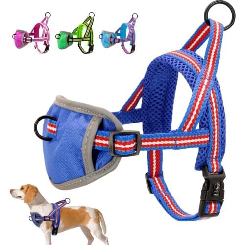 No Pull Dog Harness Vest Adjustable Reflective Nylon Mesh Walking Harness For Small Medium Large Dogs Chihuahua French Bulldog