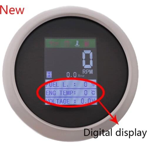 New 85MM Tachometer CAN bus Multi-function Digital Gauge Oil Pressure Voltage Water Temp Fuel Level Meter Total Hours With Alarm