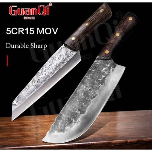 Full Tang Forged Chef Knifes High Carbon Clad Steel Cleaver Knifes Sharp Chopping Butcher Knife Meat Vegetables Slicing Knife