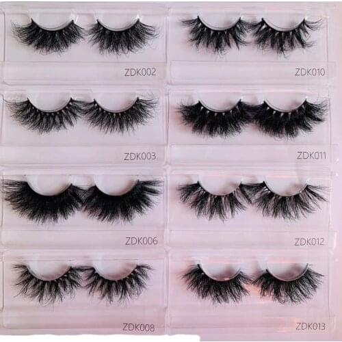 10 pairs 22mm 25mm Super Fluffy Real Mink Lashes ZDK-Series Wild Curly Eyelash Wholesale Bulk