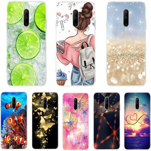 Silicone Case For Oneplus 7T Soft TPU Flower Animals Phone Case For One Plus 7 7T Coque Cover For Oneplus 7 T Full Bumper Funda