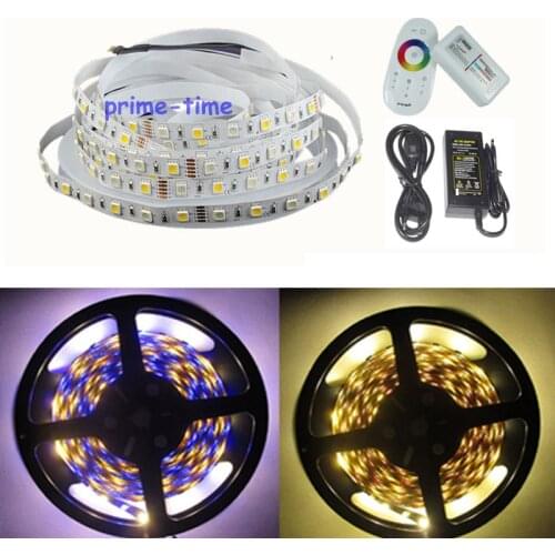 5M 5050 RGBW RGBWW RGB+Cool/warm white 300 Leds Non-waterproof flexible LED strip light+2.4G RF remote Controller+ 12v 5A power
