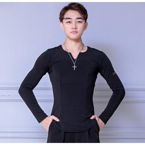 Ballroom Dance Tops Men Latin Practice Wear Long Sleeve Tango Dance Outfit Samba Costume Designer Clothes Salsa Dancewear JL3238
