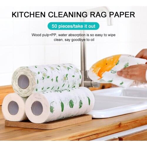 1 Roll Rag Kitchen Wiping Rags Cleaning Cloth Home Washing Dish Kitchen Cleaning Towel Dishcloth Cleaning Tools Cocina