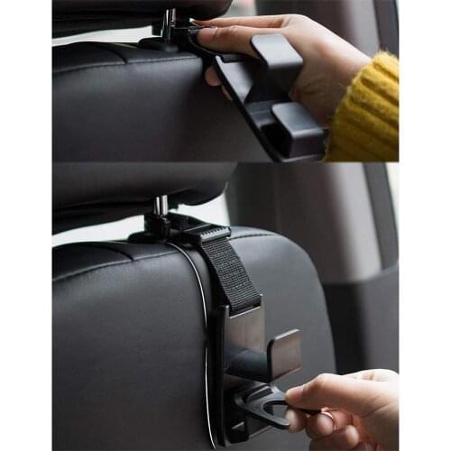1pcs Car Seat-Hook Universal Multifunction Plastic Black Auto Purse Bag Coat Holder Hanger Headrest Seat Hanging Organizer