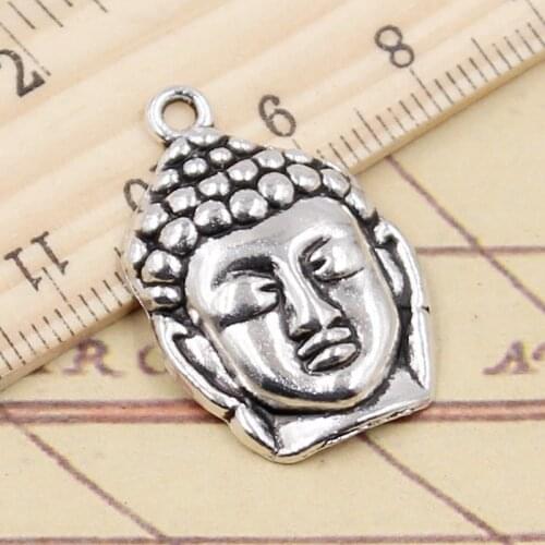 10pcs Charms Tathagata Meditate Buddha 28x20mm Tibetan Bronze Silver Color Pendants Antique Jewelry Making DIY Handmade Craft