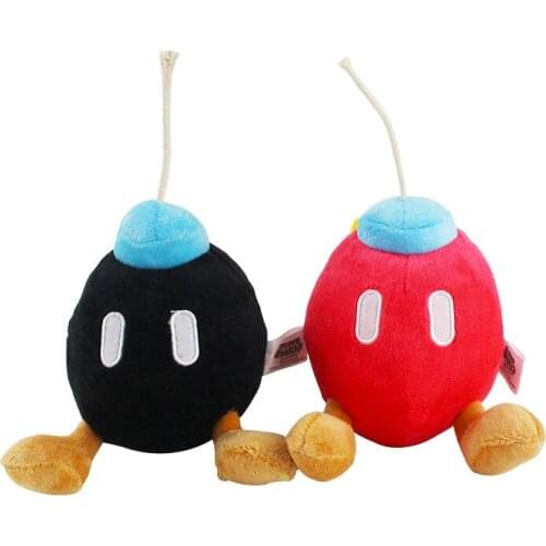14CM 2 Colors Anime Red Black Bomb Plush Toys Soft Stuffed Dolls Gifts For Kids