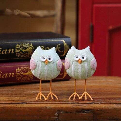 2 Pieces/set)Resin Owls Cartoon Home Decoration Children Room Gifts