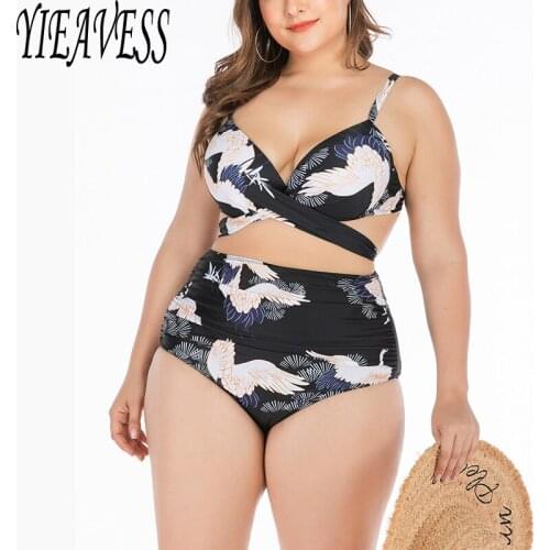 2020 Women Backless Stripe Twist Front Crossed Tankini Halter Swimsuit Retro Bathing Suit Plus Size Bathing Suit Female