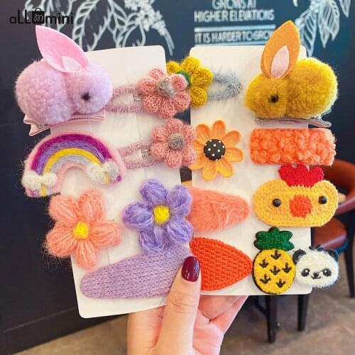 8Pcs Hair Clip Set Girl Cute Hair Bands Hair Accessories Bow Flower Animal Headwear Hairpins Cartoon Hair Band Hairpin Headdress