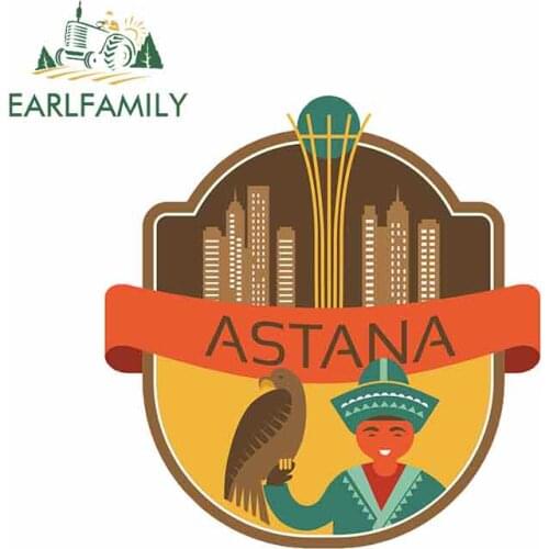 EARLFAMILY 13cm x 12.5cm for Astana Kazakhstan Travel Car Stickers Vinyl Sunscreen RV VAN JDM Accessories Graphics Anime Sign