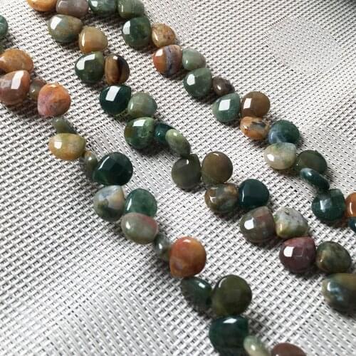 Natural stone Faceted Water drop shape loose beads India Agates Crystal string bead For jewelry making DIY bracelet necklace