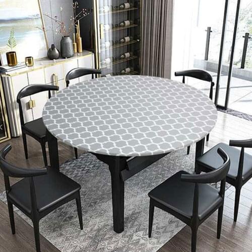 S/M 10Style Various Shape Print Round Elastic Edge Waterproof Oil-proof Table Cover Cloth Spills Dents Scratches Protector Decor