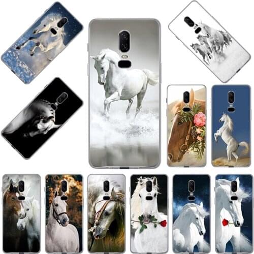 Phone case for OnePlus 8 7 6 5 3 8T 5T 7T Great Running Horse Floral Silicone Soft cases for OPPO Realme 7 6 5 Pro 6s 5s cover