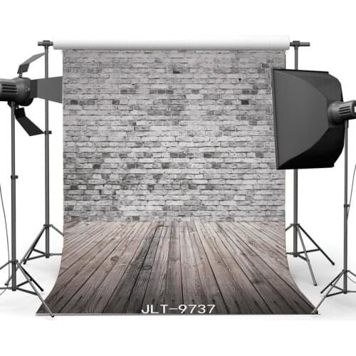 Photography Backdrops Rustic Paint Wreathered Brick Wall & Nostalgia Wooden Floor Portraits Background