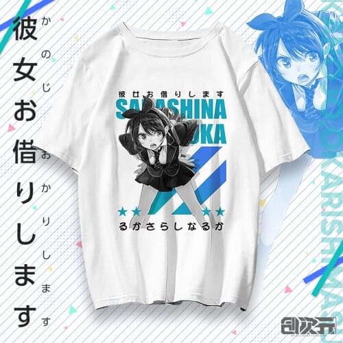 I'll borrow her Cosplay T Shirt Kanojo Okarishi Mizuhara Chizuru Sakurasawa Sumi Short Sleeves T-Shirt Casual Top Tee Costume