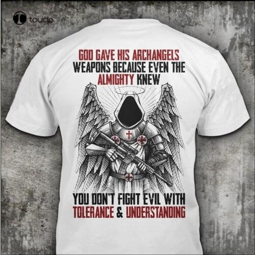 God Gave His Archangels Weapons Angle Warrior Men T Shirt Cotton S-3Xl White Tee