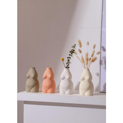 WSHYUFEI Ceramic vase Home desktop decoration Dried flowers Body art vases Room decor Decoration salon Living room decoration