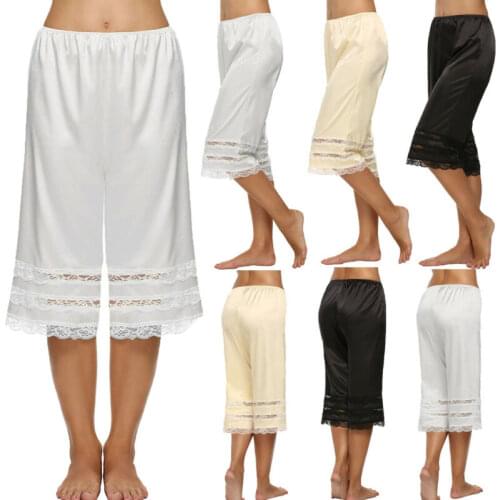 Summer Lady Silk Knit Underwear Underwear Fashion Solid Color Sexy Lace Loose Comfort Pajamas Pants Home Clothing Cropped Pants