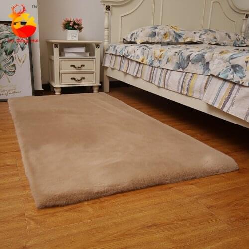New Non-slip Rabbit Fur Carpet Bedroom Sofa Blanket Household Thickening Living Room Bedside Imitation Rabbit Fur Carpet Mat