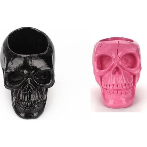 Skull Office Stationery Storage Pen Container Terror Funny Man Skull Makeup Pen Storage Container