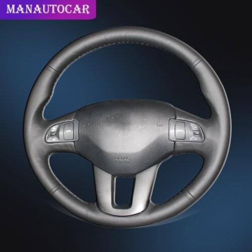 Car Braid On The Steering Wheel Cover for Kia Sportage 3 2011-2014 Kia Ceed Cee'd 2010-2012 Auto Leather Wheel Cover Car-styling
