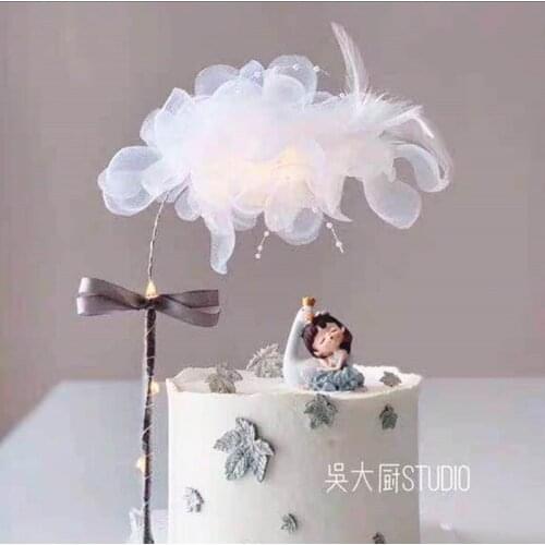 Feather Cake Topper for Birthday Wedding Cake Party Cake Decoration Baking Dessert Valentines Day Cake Top Decoration Supplies