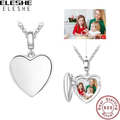 Personalize Necklace 925 Sterling Sliver Heart Pendant Necklace for Women Custom Photo Chain Jewelry Promise Anniversary Gift