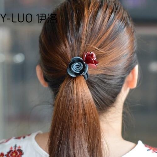 Women headwear cute elastic hair bands for girls fashion flower hair rope elegant hair accessories for women