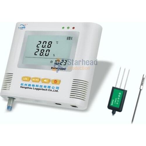 Soil moisture Temperature logger meter datalogger real-time monitoring recording of soil moisture, USB or RS485