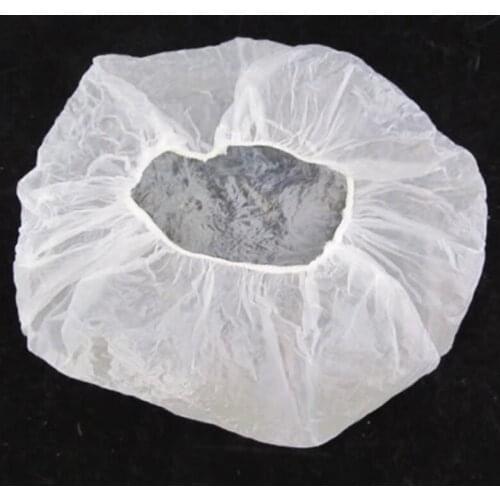 Bonnets For Women 100PCS Disposable Clear Shower Hair Cap Plastic Spa Salon Bath Hotel Elastic Hat Waterproof