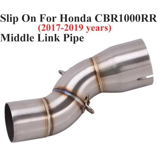Slip On For Honda CBR1000RR 2017 2018 2019 Motorcycle Exhaust Escape Modifed Motorbike 60mm Middle Tube Contaction Link Pipe