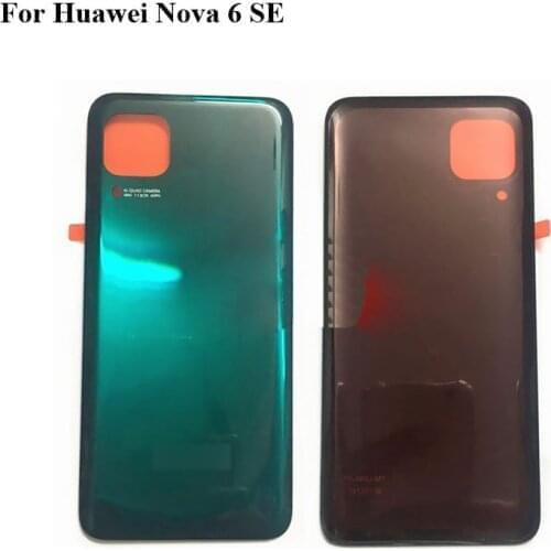 For Huawei Nova 6 SE Glass Battery Back Cover Rear Cover Housing Door Nova6 SE Back Shell Case Replacement Repair Nova 6se