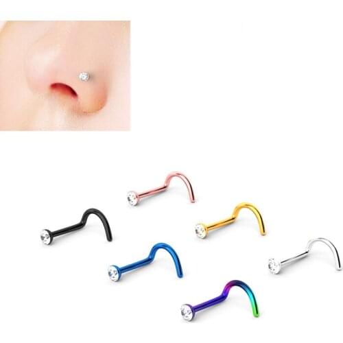 10Pcs Latest Fashion 316 Titanium Steel Quality, and The Five Words BiWan L S Stem Rod Nose Nail Puncture Accessories Factory