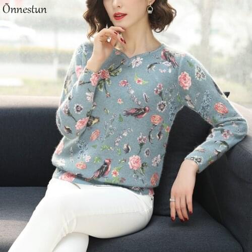 Print Sweater Women Casual Autumn Winter Fashion New Long Sleeve Sweater Pullover Knitted Pull Femme Soft Sweater For Women