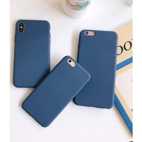 Navy blue Matte Phone Case For Xiaomi Mi 8 9 se 9t 10 10t Pro 11 Mi a1 a2 a3 mia1 mia2 mia3 lite note 3 Silicone TPU Back Cover
