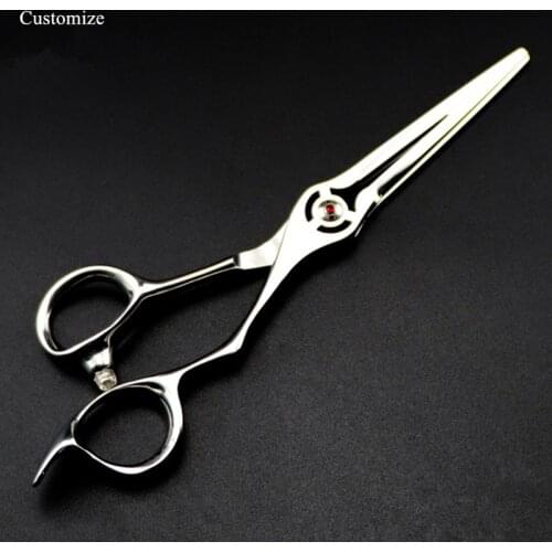 Customize logo Japan steel 6 '' hollow cut hair scissors salon haircut thinning barber hair cutting shears Hairdresser scissors