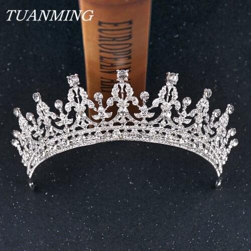 Silver Color Rhinestone Bride Crown Wedding Women Headdress Bride Crystal Tiara Women Wedding Hair Accessories