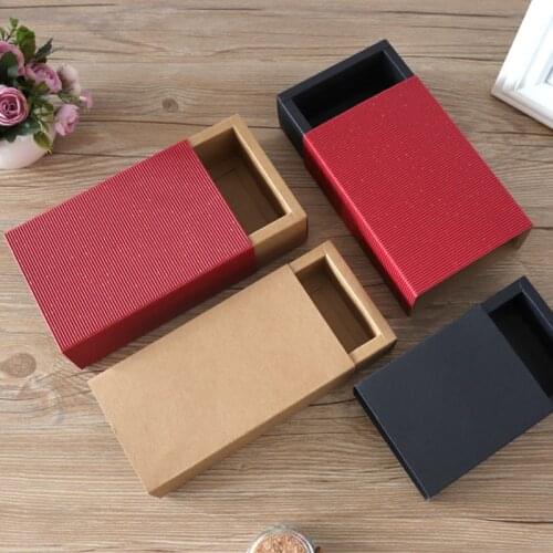 100PCS/LOT Free Shipping Drawer Red Corrugated Paper Case Jewerlry&Clothing&Food Gift Box Customized LOGO