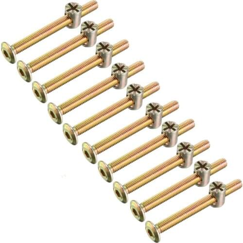 12sets/10sets M6 Barrel Nuts Dowel Nut Fixing Screws Set Furniture Bolts Nuts Set Connector Carbon Steel Fastener