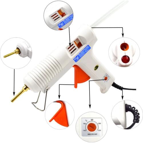 150W 100W Hot Melt Glue Gun with Temperature Control Thermostat 5 Free Glue Sticks for Home DIY Industrial Manufacture